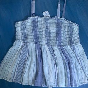 Torrid NWT Blue Striped Gauze Smocked Cami